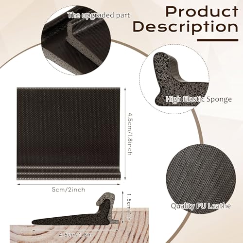 Pangda 50 Pcs Door Corner Seal L Shaped Self Adhesive Weather Stripping Door Frame Seal for Noise Reduction Interior Exterior Save EnergyBrown White - Image 3