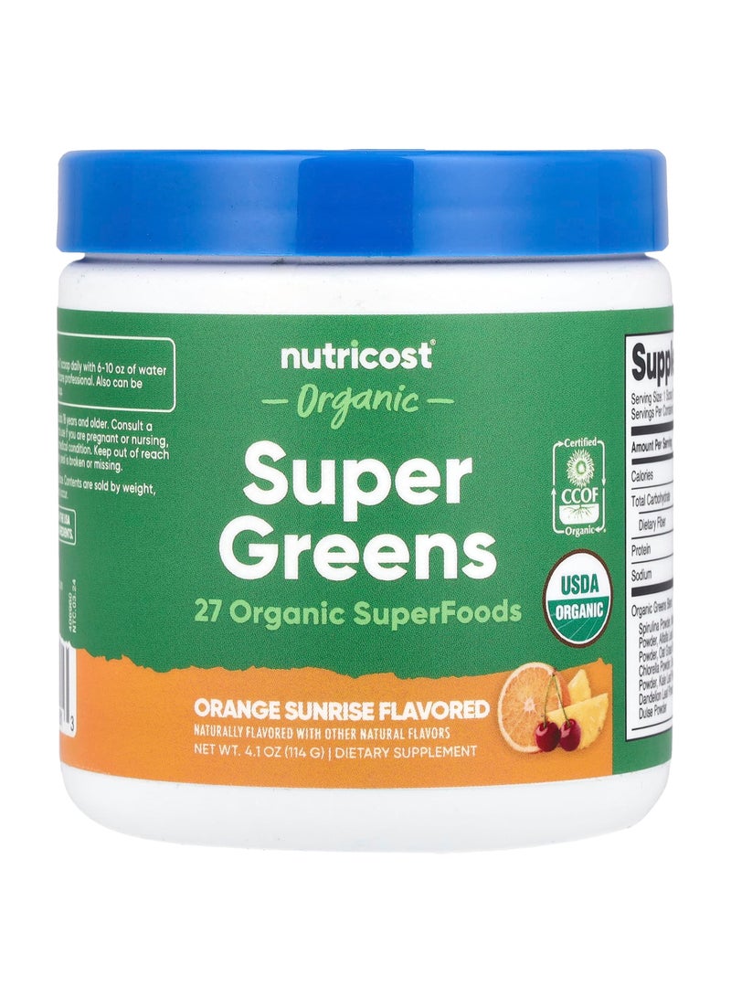 Organic Super Greens, Orange Sunrise, 4.1 oz (114 g)