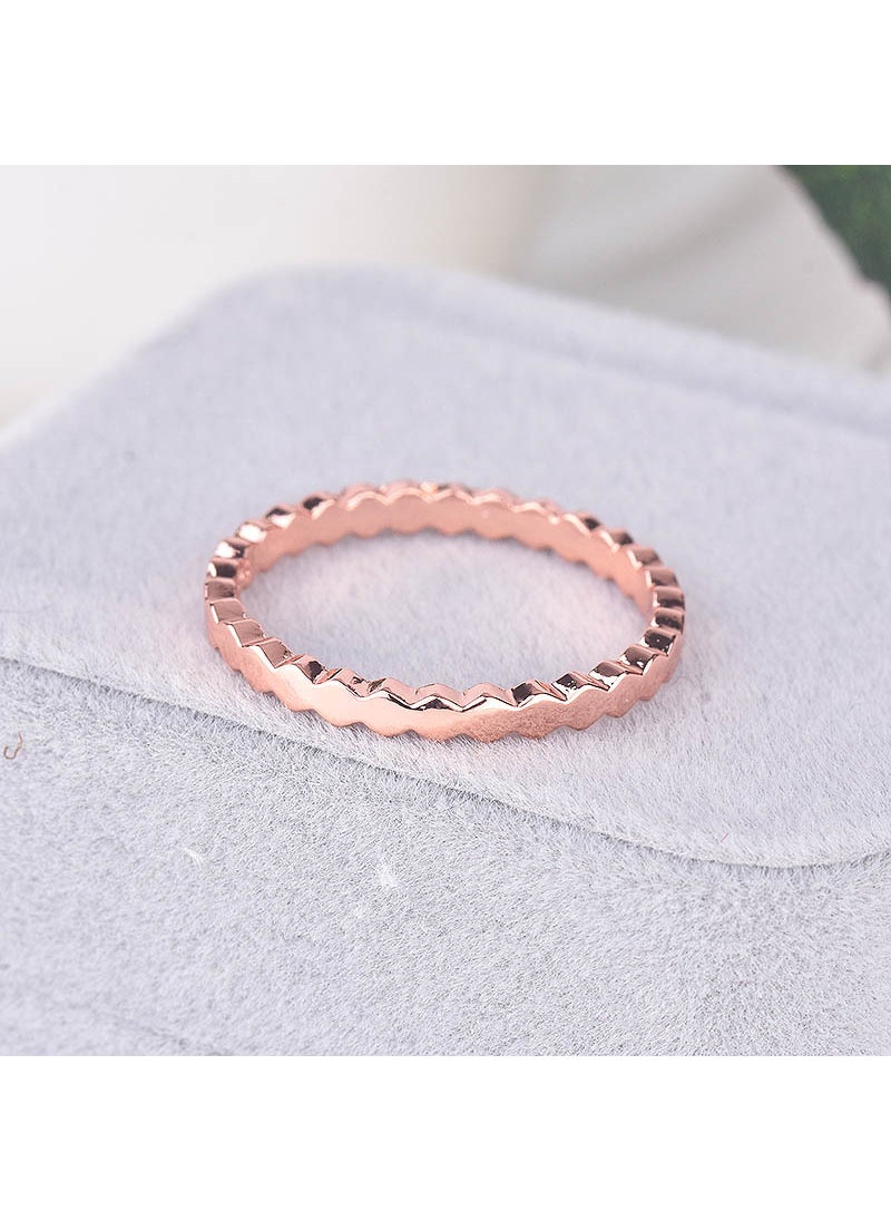 Generic - Live Broadcast Cold Light Style Design Honeycomb Ring Fresh Sweet Style Geometric Shape Women Diamond-free rose gold - Image 1