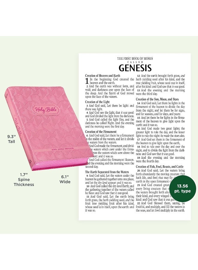 KJV Kids Bible, 40 Pages Full Color Study Helps, Presentation Page, Ribbon Marker, Holy Bible for Children Ages 8-12, Light Pink Hearts Faux Leather Flexible Cover - Image 3