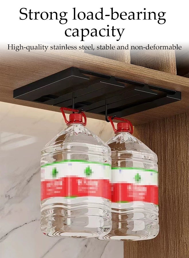 DUNISO Hanging Cup Rack Metal Wall Mounted Wine Cup Rack Stainless Steel Under Cabinet Wine Rack Glass Holder Hanging Hanger Chrome Stemware Holder for Bar Kitchen - Image 5