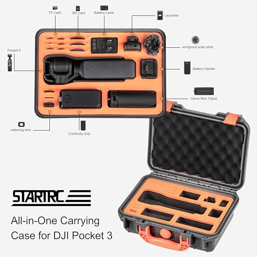 STARTRC حافظة صلبة STARTRC OSMO Pocket 3، حافظة محمولة متعددة الوظائف ومقاومة للماء لملحقات كاميرا DJI Pocket 3 Creator Combo - Image 2