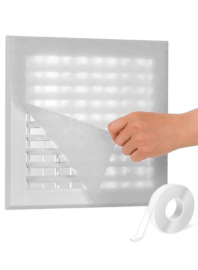 AIR VENT REGISTER FILTER PAPER KIT 78.7 X 39.3 INCH ELECTROSTATIC MEDIA WITH 11.8 INCH TRACELESS TAPE ANTI DUST NET STRAINER REGISTERS GRILLES AIRDUCT FILTERS FOR HVAC AC HEATING