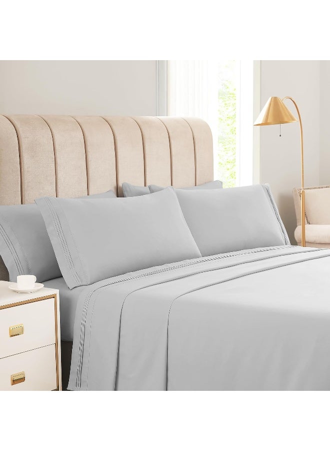 KKN Queen Sheets Set-6 Piece Bedding Sheets & Pillowcases-Luxury Hotel Bed Set for Women & Men - Deep Pockets-Soft&Cooling Sheet -Brushed Microfiber Easy Care& Wrinkle Free Sheets - Image 1