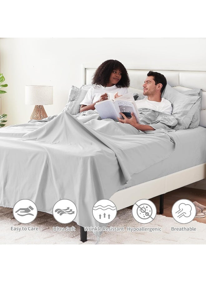 KKN Queen Sheets Set-6 Piece Bedding Sheets & Pillowcases-Luxury Hotel Bed Set for Women & Men - Deep Pockets-Soft&Cooling Sheet -Brushed Microfiber Easy Care& Wrinkle Free Sheets - Image 2