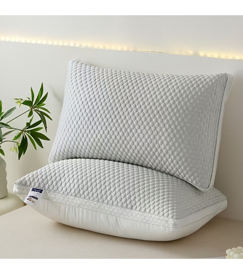 1 Pcs Pink Cotton Pillow Core 18.9 X 29.13 Inch Washable Neck Support Pillow Soft Breathable Sleep Pillow Hotel Quality Fiber Filled Medium Firmness - Image 1