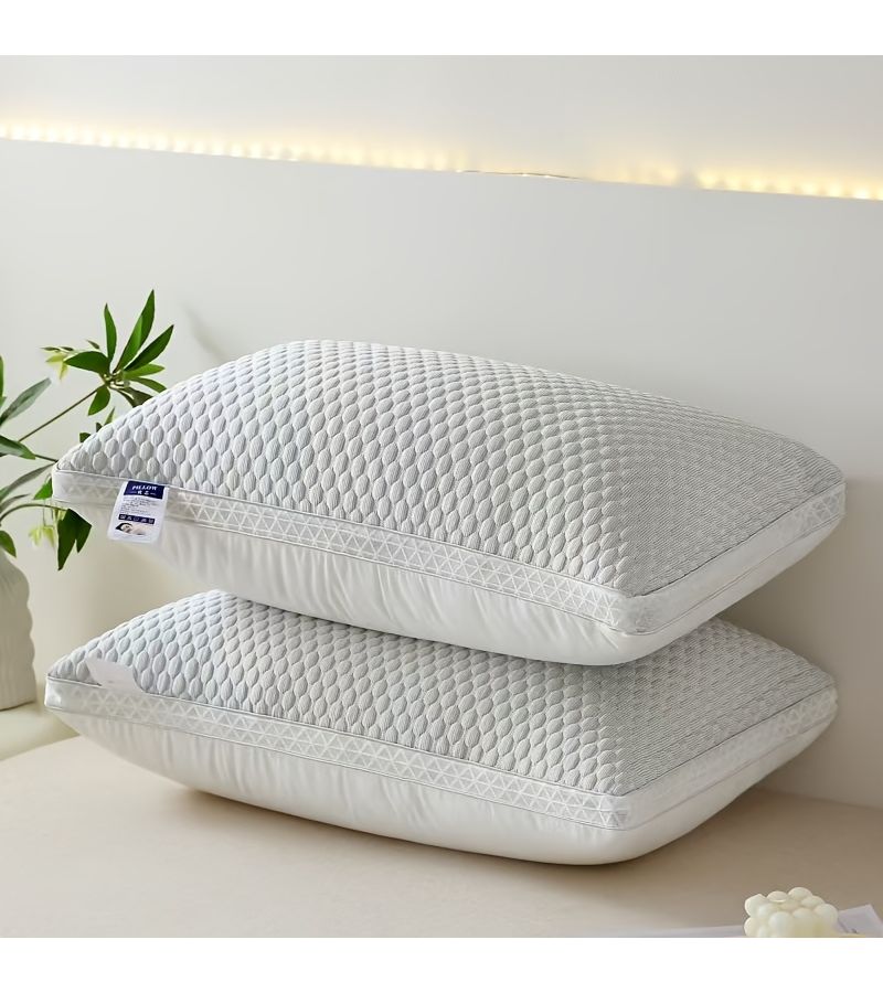 1 Pcs Pink Cotton Pillow Core 18.9 X 29.13 Inch Washable Neck Support Pillow Soft Breathable Sleep Pillow Hotel Quality Fiber Filled Medium Firmness - Image 2