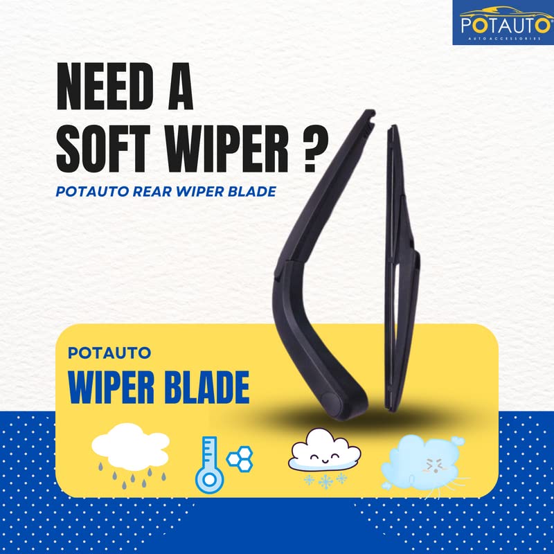 Potauto Rear Wiper Blade With Arm Compatible For RANGE ROVER SPORT L320 | Natural Rubber, Durable and Noise-Free|Part-F816 - Image 5