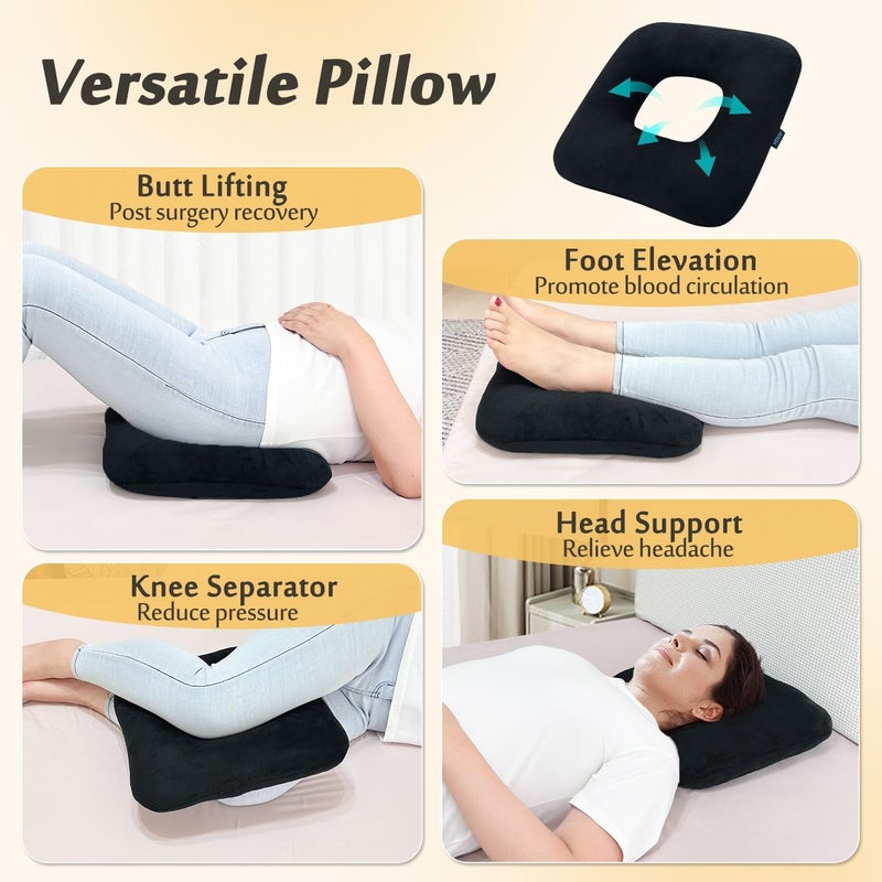 AOSSA Bed Sore Cushions for Butt Positioning Pillow, Pressure Ulcer Cushion, Donut Pressure Relief Pillow for Sleeping Position Wedge After Surgery Turning Back Body Leg Support Medical Seat Cushion - Image 5