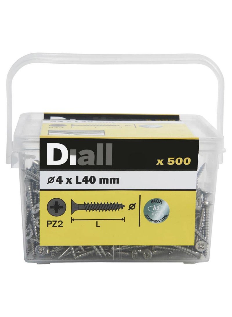 ACE Diall Stainless Steel Wood Screw Pack 4 x 40mm 500Pcs