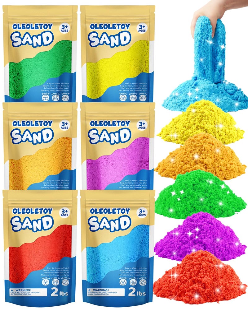 OleOletOy Colored Sand Bulk for Kids 12 Lbs Large Pack Multicolor Moldable Sand Classroom Activities for Kids Boys Girls Age 38 Sensory Play Bulk Sand for Sandbox Party Favors Sensory Bin Filler - Image 2