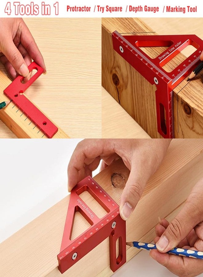 Allwin 3D Multi-Angle Measuring Ruler, High Precision 45/90 Degree Aluminum Alloy Woodworking Square, Layout Tool with Scale for Carpentry, Engineering & DIY Projects - Image 5