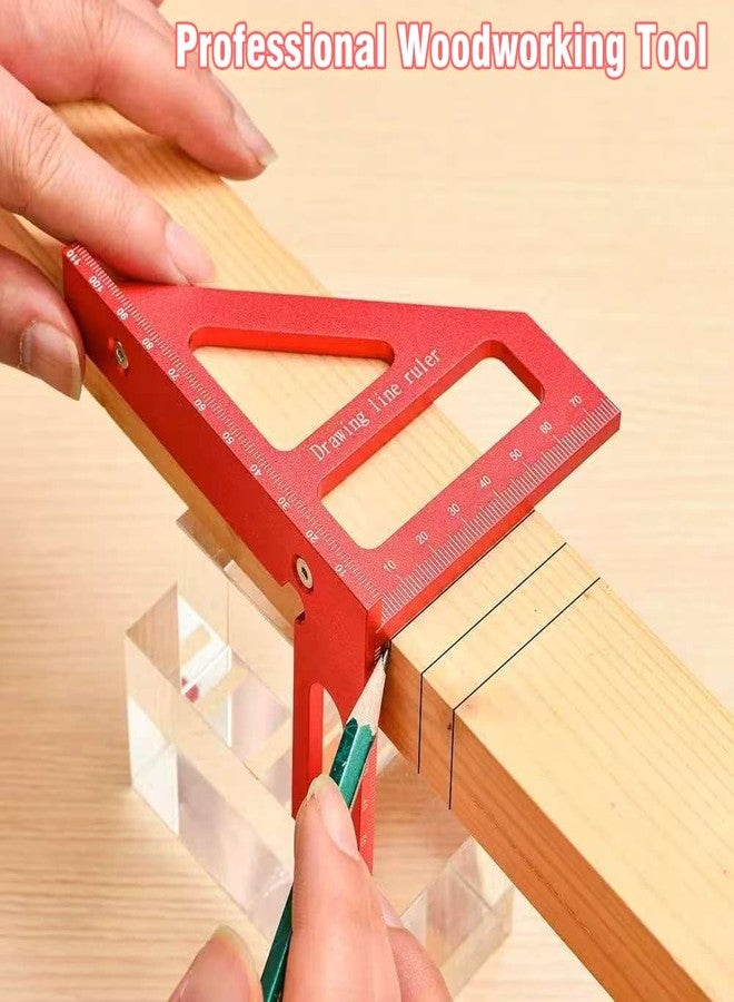 Allwin 3D Multi-Angle Measuring Ruler, High Precision 45/90 Degree Aluminum Alloy Woodworking Square, Layout Tool with Scale for Carpentry, Engineering & DIY Projects - Image 2