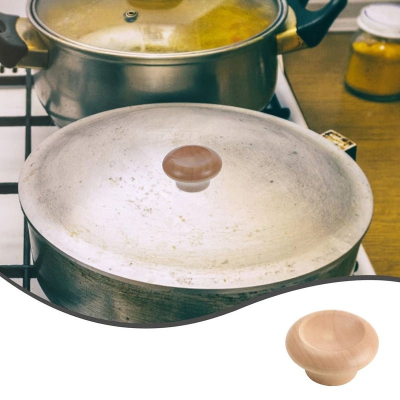 3pcs Pot Lid Handle Replacement Knobs for Cookware Wood Pan Lid Knobs High Temperature Resistant Easy Install - Image 5