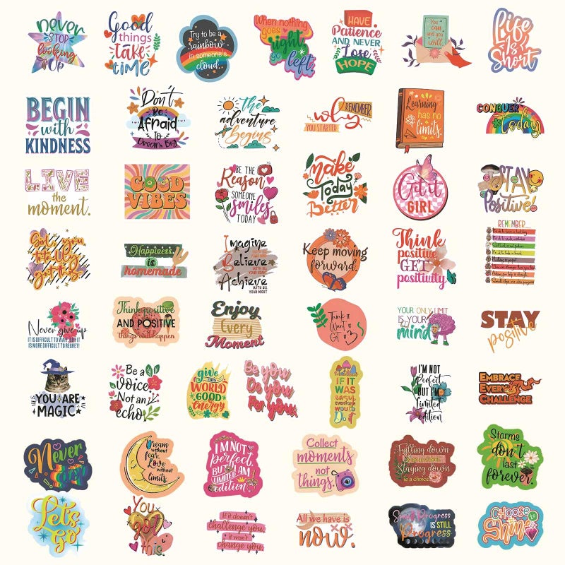 Giogyebit 100PCS Motivational Stickers, Inspirational Words Sticker for Adults Teens, Vision Board Positive Affirmation Sticker, Water Bottle Laptop Journaling Reward Stickers for Teachers Students - Image 2