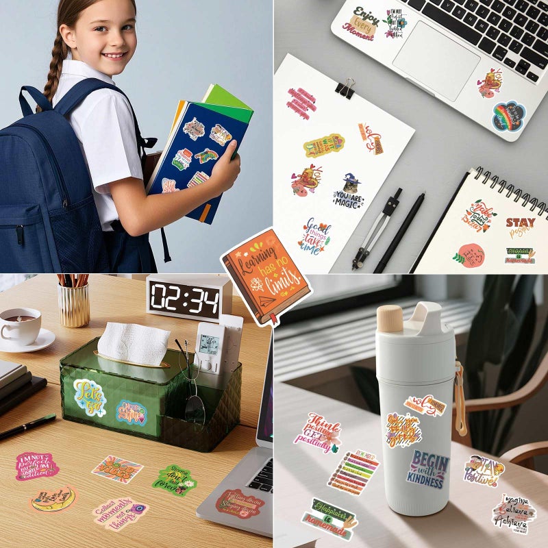 Giogyebit 100PCS Motivational Stickers, Inspirational Words Sticker for Adults Teens, Vision Board Positive Affirmation Sticker, Water Bottle Laptop Journaling Reward Stickers for Teachers Students - Image 3