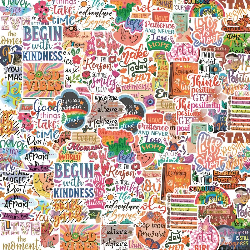 Giogyebit 100PCS Motivational Stickers, Inspirational Words Sticker for Adults Teens, Vision Board Positive Affirmation Sticker, Water Bottle Laptop Journaling Reward Stickers for Teachers Students - Image 1