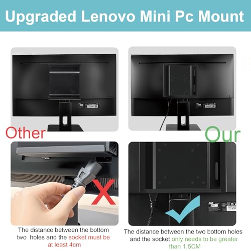Freejia Mini PC Mount Compatible with Lenovo ThinkCentre Tiny, Wall VESA and Under Desk Mount for Lenovo ThinkCentre Tiny Desktops M600 M700 M710Q M715q M720Q M800z M900 M910Q Mini Desktop Bracket - Image 5