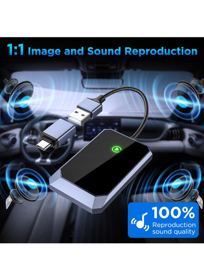 Rock Pow - Wireless Carplay Adapter, Converts Wired to Wireless carplay Adapter for iPhone, Wireless Control Plug & Play Carplay for Cars from 2017 & for Apple iPhone iOS 10+ - Image 1
