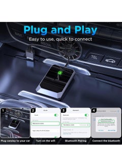 Rock Pow Wireless Carplay Adapter, Converts Wired to Wireless carplay Adapter for iPhone, Wireless Control Plug & Play Carplay for Cars from 2017 & for Apple iPhone iOS 10+  - Image 4