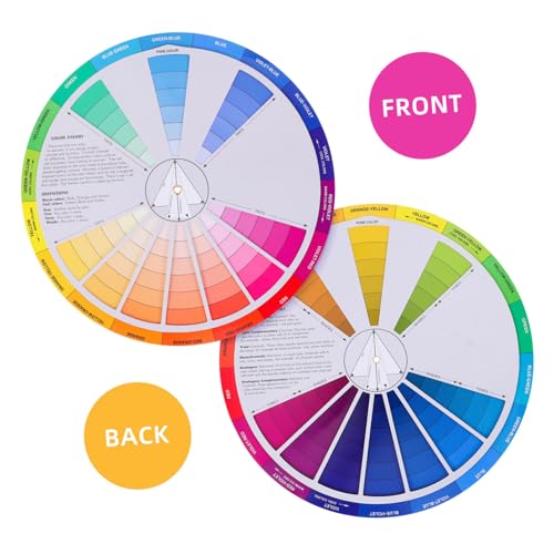 EXCEART Color Wheel for Artists 9-Inch Color Mixing Guide Palette Wheel for Painting Drawing Art Supplies and Makeup Blending Tool - Image 3