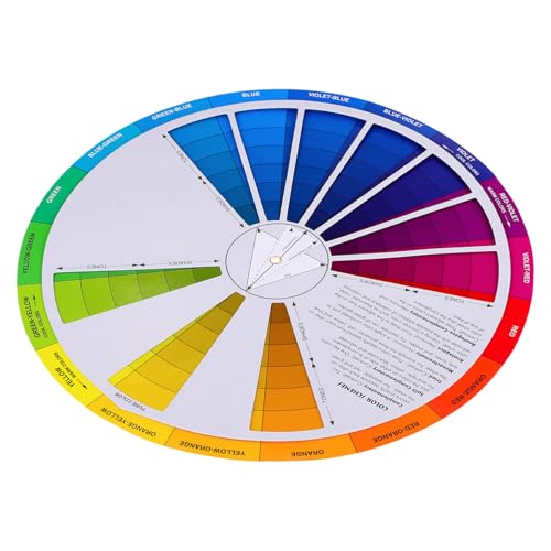 EXCEART Color Wheel for Artists 9-Inch Color Mixing Guide Palette Wheel for Painting Drawing Art Supplies and Makeup Blending Tool - Image 1