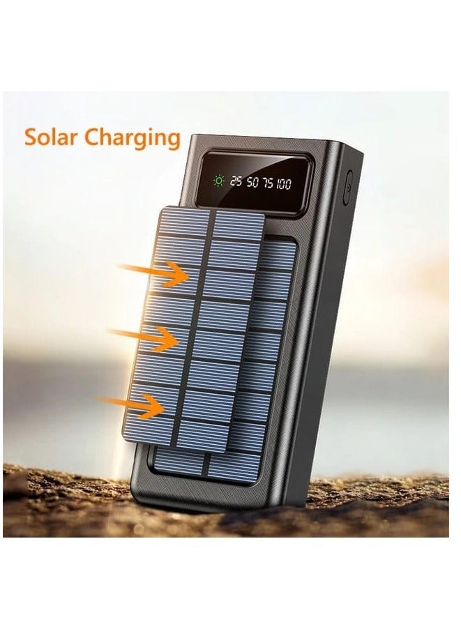 Raxoom - Wireless Portable Charger Power Bank 30000 Mah with Built in 4 Cable USB Type C, Usb, Micro USB, Lightning Cable With 22.5W  Smart LED Display for iPhone Series, Samsung, Android Color Black - Image 1