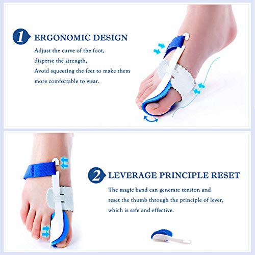 ERSANLI Bunion Corrector Brace for Pain Relief, Hallux Valgus Corrector & Big Toe Joint Support – Adjustable Night Splint for Men and Women, Comfortable Bunion Valgus Protective Cover (2Pcs) - Image 3