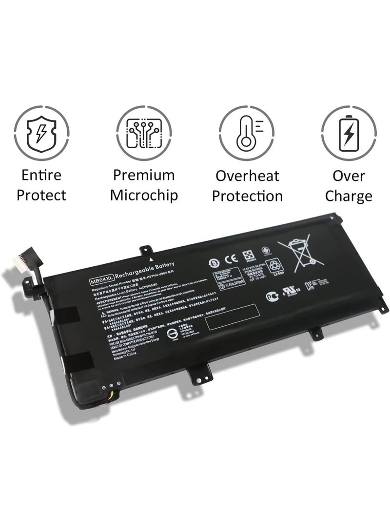Terabyte بطارية لابتوب MB04XL بديل لجهاز HP Envy X360 Convertible M6-AQ000 M6-AQ105DX M6-AQ003DX M6-AQ103DX 15-AQ000 AQ005NA AQ101NG AQ015NR AQ273CL AQ173CL(15.4) V 55.6 7Wh)  - Image 3
