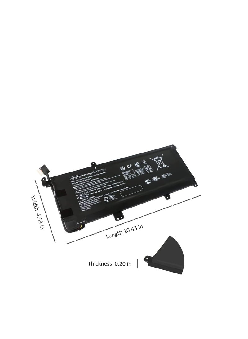 Terabyte بطارية لابتوب MB04XL بديل لجهاز HP Envy X360 Convertible M6-AQ000 M6-AQ105DX M6-AQ003DX M6-AQ103DX 15-AQ000 AQ005NA AQ101NG AQ015NR AQ273CL AQ173CL(15.4) V 55.6 7Wh)  - Image 4