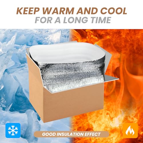 YSSOA 2 Pack Insulated Shipping Boxes with Aluminum Foil Liner,Thermal Insulation Cold Pack Shipping Boxes for Frozen, Reusable Styrofoam Cooler Box, Small Mailing Box, 6’’X5’’X9’’ - Image 5