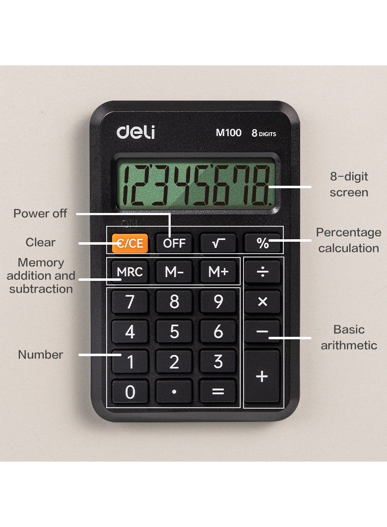 Deli EM100 Portable Calculator - ideal for home, school, and office use - Image 5