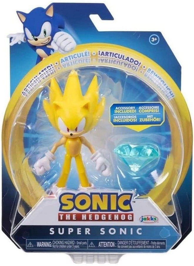 Sonic The Hedgehog 4” Super Sonic With Chaos Emerald Action Figure  - Image 4