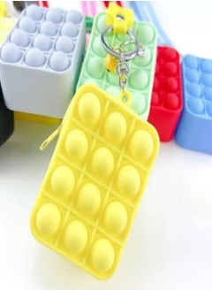Generic Creative Silicon Decompression Pop It Bubbles Fidget Toy Keychain (Yellow)  - Image 3