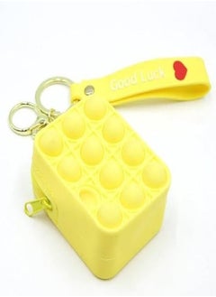 Generic Creative Silicon Decompression Pop It Bubbles Fidget Toy Keychain (Yellow)  - Image 2
