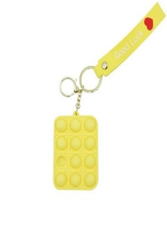 Generic Creative Silicon Decompression Pop It Bubbles Fidget Toy Keychain (Yellow)  - Image 4