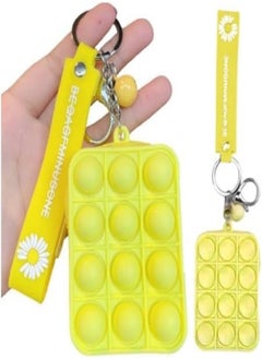 Generic Creative Silicon Decompression Pop It Bubbles Fidget Toy Keychain (Yellow)  - Image 1