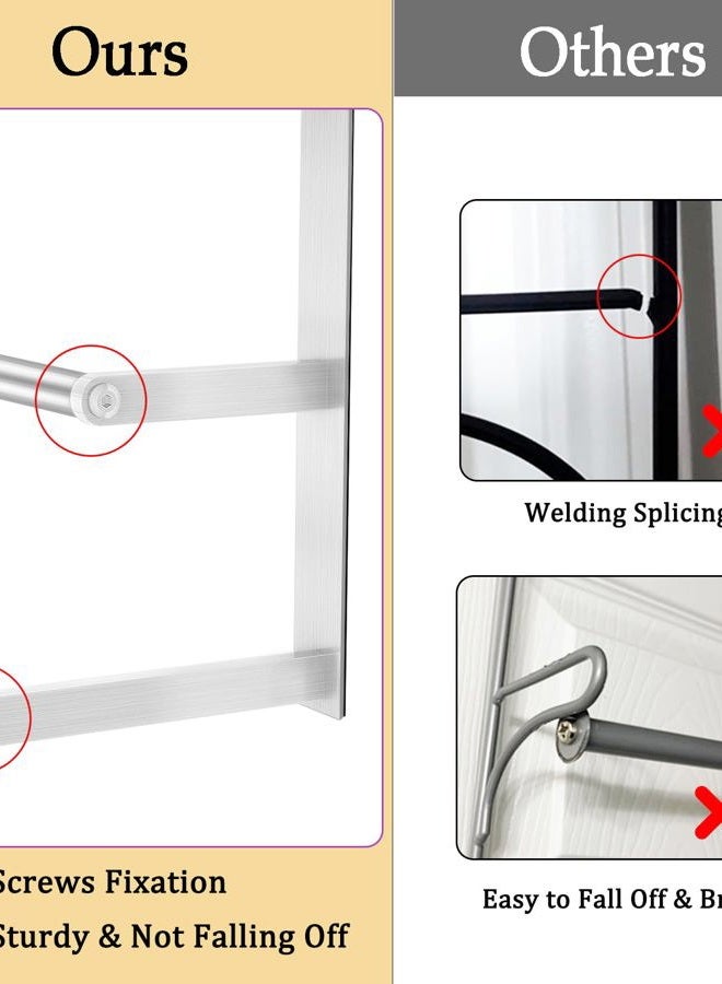 VOTZAAQ 24Inch Brushed Nickel Over The Door Towel Rack, VOTZAAQ Stainless Steel Over Door Towel Holder, Door Towel Hanger with 3 Tier Towel Bars, Over Door Towel Storage for Bathroom - Image 5