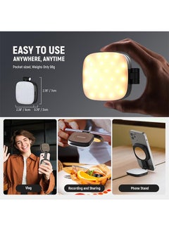 Neewer NEEWER BASICS Magnetic Selfie Light Compatible with MagSafe iPhone,CRI95 700lx/0.3m Folding LED Phone Fill Ring Lighting with Mirror for Zoom Makeup Photography Recording Video Conference, Black NL48B  - Image 4