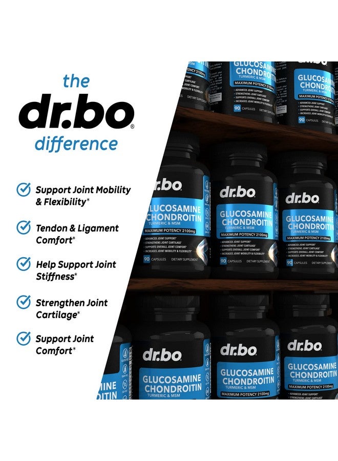 dr.bo Glucosamine Chondroitin MSM Turmeric - Joints Health Supplement 2100mg Knee Bone & Joints - Joint Support Supplement Pills Advanced Glucosamine Sulfate Capsules Joint Supplements for Men Women Adults - Image 5