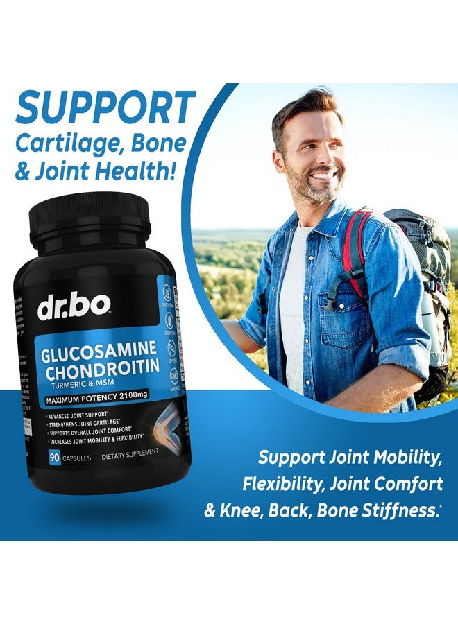 dr.bo Glucosamine Chondroitin MSM Turmeric - Joints Health Supplement 2100mg Knee Bone & Joints - Joint Support Supplement Pills Advanced Glucosamine Sulfate Capsules Joint Supplements for Men Women Adults - Image 3