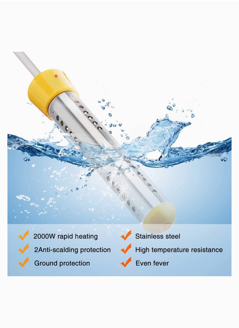 Generic - Portable Electric Immersion Water Heater with Stainless Steel Cover and Digital Thermometer for Pools, Bathtubs, and Basins - Fully Submersible Design - Image 1