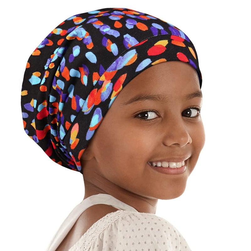Girls Hair Sleep Bonnet Night Hat XL Jumbo Cap for Braids Twists Locs Curls Adjustable Headwear Purple