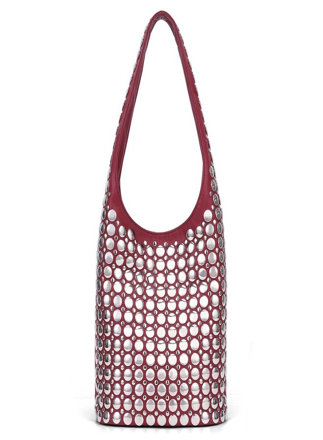 YFGBCX Vegan Leather Tote Bag Studded Purses for Women Y2K Purse Fall Hobo Bag Portuguese Stud Shoulder Handbag - Image 1