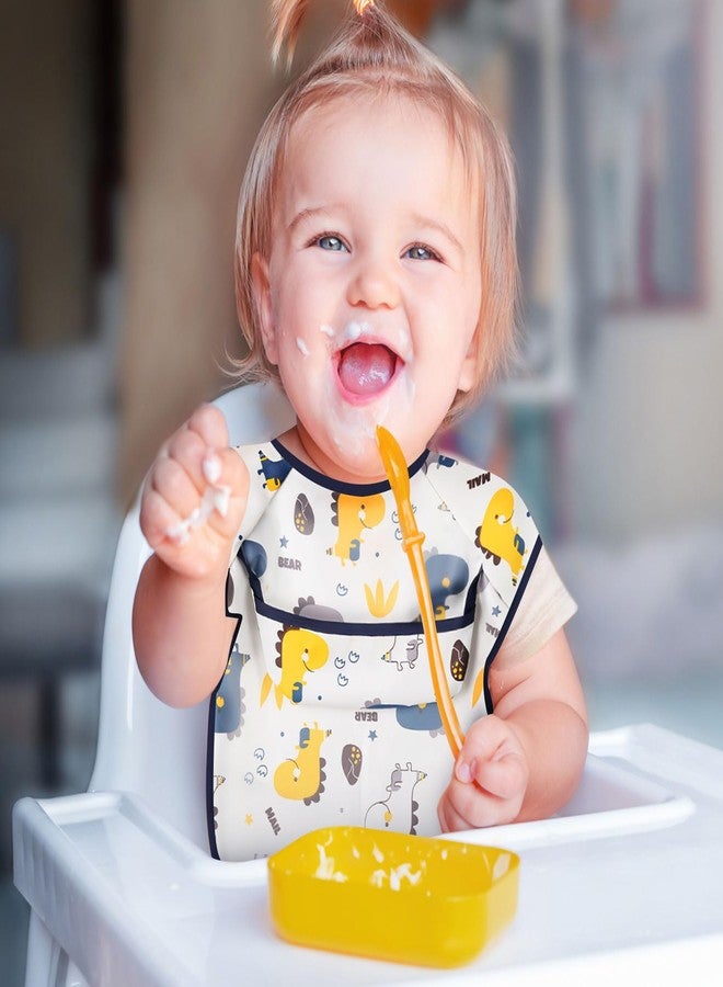 TecoKart® Waterproof Baby Bibs for Food Feeding Soft Cotton Toddler Bibs Adjustable Baby Boy and Girl Bibs for 6 to 24 Months with Cute Cartoon Design - Image 3