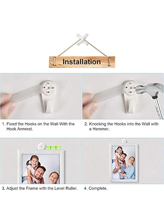 فايلكس مجموعة  صور ـ 62 قطعة علاقات جدارية صلة للجدرا الجافة والجسية والخرساية، تسمح  الإطارات واللوحات الفية دو إلحاق أي ضرر - Image 5