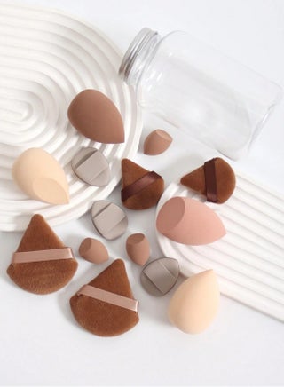 14-Piece Makeup Sponge Set- Multi soft color Mini Makeup Sponge, Powder Puff Long Lasting Beauty Sponge Wet & Dry Use for Women (Brown) - view 5