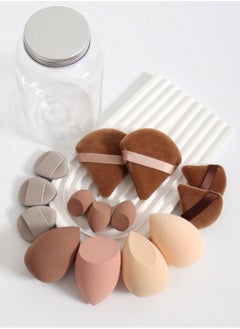 KHAJUL 14-Piece Makeup Sponge Set- Multi soft color Mini Makeup Sponge, Powder Puff Long Lasting Beauty Sponge Wet & Dry Use for Women (Brown)  - Image 4