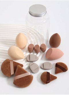 KHAJUL 14-Piece Makeup Sponge Set- Multi soft color Mini Makeup Sponge, Powder Puff Long Lasting Beauty Sponge Wet & Dry Use for Women (Brown)  - Image 5