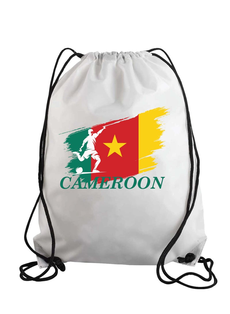 Cameroon Soccer Drawstring Bag or Backpack Suitable for Adults and Kids and Sports Fans (Design 1)